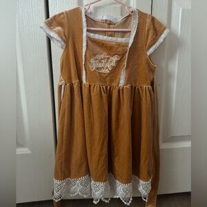 3T Gold Velvet Thanksgiving Dress